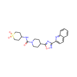 O=C(NC1CCS(=O)(=O)CC1)N1CCC(c2nc(-c3ccc4ccccc4n3)no2)CC1 ZINC000072179519