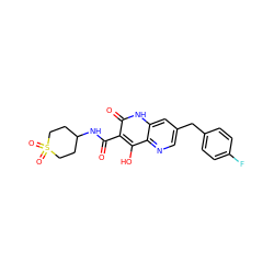 O=C(NC1CCS(=O)(=O)CC1)c1c(O)c2ncc(Cc3ccc(F)cc3)cc2[nH]c1=O ZINC000095596160