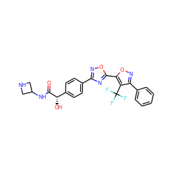 O=C(NC1CNC1)[C@@H](O)c1ccc(-c2noc(-c3onc(-c4ccccc4)c3C(F)(F)F)n2)cc1 ZINC000169706485