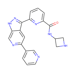 O=C(NC1CNC1)c1cccc(-c2n[nH]c3cnc(-c4cccnc4)cc23)n1 ZINC000205309234