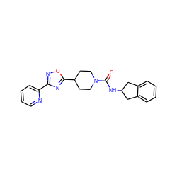 O=C(NC1Cc2ccccc2C1)N1CCC(c2nc(-c3ccccn3)no2)CC1 ZINC000043059380