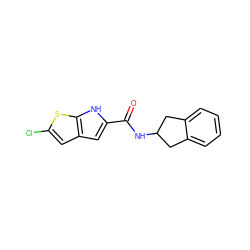 O=C(NC1Cc2ccccc2C1)c1cc2cc(Cl)sc2[nH]1 ZINC000036177537