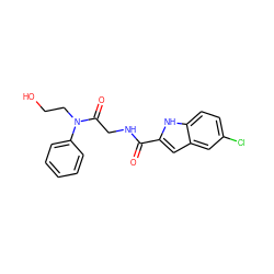 O=C(NCC(=O)N(CCO)c1ccccc1)c1cc2cc(Cl)ccc2[nH]1 ZINC000003817262