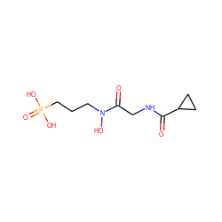 O=C(NCC(=O)N(O)CCCP(=O)(O)O)C1CC1 ZINC000013644161