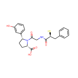 O=C(NCC(=O)N1[C@H](C(=O)O)CC[C@@H]1c1cccc(O)c1)[C@@H](S)Cc1ccccc1 ZINC000013756714