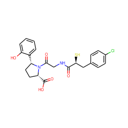 O=C(NCC(=O)N1[C@H](C(=O)O)CC[C@@H]1c1ccccc1O)[C@@H](S)Cc1ccc(Cl)cc1 ZINC000013756777