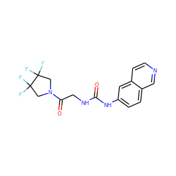 O=C(NCC(=O)N1CC(F)(F)C(F)(F)C1)Nc1ccc2cnccc2c1 ZINC001772640703