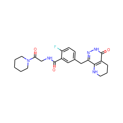 O=C(NCC(=O)N1CCCCC1)c1cc(Cc2n[nH]c(=O)c3c2NCCC3)ccc1F ZINC000169091154