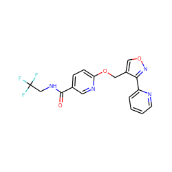 O=C(NCC(F)(F)F)c1ccc(OCc2conc2-c2ccccn2)nc1 ZINC000143094551