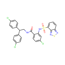 O=C(NCC(c1ccc(Cl)cc1)c1ccc(Cl)cc1)c1ccc(Cl)cc1NS(=O)(=O)c1cccc2nsnc12 ZINC000049722927