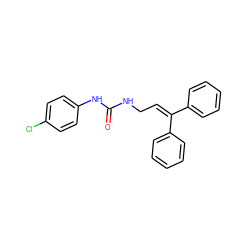 O=C(NCC=C(c1ccccc1)c1ccccc1)Nc1ccc(Cl)cc1 ZINC000013451863