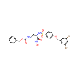 O=C(NCC[C@@H](NS(=O)(=O)c1ccc(OCc2cc(Br)cc(Br)c2)cc1)C(=O)NO)OCc1ccccc1 ZINC000096284910