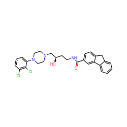 O=C(NCC[C@@H](O)CN1CCN(c2cccc(Cl)c2Cl)CC1)c1ccc2c(c1)-c1ccccc1C2 ZINC000473110114