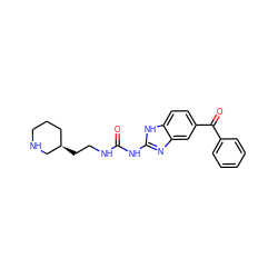 O=C(NCC[C@@H]1CCCNC1)Nc1nc2cc(C(=O)c3ccccc3)ccc2[nH]1 ZINC000084689528