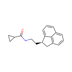 O=C(NCC[C@@H]1Cc2cccc3cccc1c23)C1CC1 ZINC000013834480