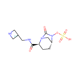 O=C(NCC1(F)CNC1)[C@@H]1CC[C@@H]2CN1C(=O)N2OS(=O)(=O)O ZINC000096168584