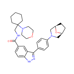 O=C(NCC1(N2CCOCC2)CCCCC1)c1ccc2[nH]nc(-c3ccc(N4C[C@@H]5CC[C@H](C4)O5)cc3)c2c1 ZINC000299862523