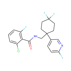 O=C(NCC1(c2ccc(F)nc2)CCC(F)(F)CC1)c1c(F)cccc1Cl ZINC000217360057