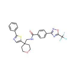 O=C(NCC1(c2cnc(-c3ccccc3)s2)CCOCC1)c1ccc(-c2noc(C(F)(F)F)n2)cc1 ZINC001772618447