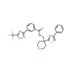 O=C(NCC1(c2nc(-c3ccccc3)cs2)CCOCC1)c1cccc(-c2noc(C(F)(F)F)n2)c1 ZINC000095828732