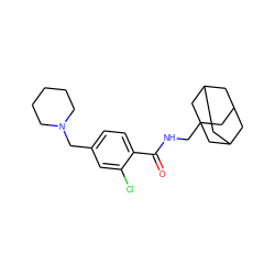 O=C(NCC12CC3CC(CC(C3)C1)C2)c1ccc(CN2CCCCC2)cc1Cl ZINC000028825949