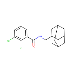 O=C(NCC12CC3CC(CC(C3)C1)C2)c1cccc(Cl)c1Cl ZINC000007804667