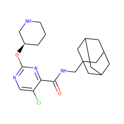 O=C(NCC12CC3CC(CC(C3)C1)C2)c1nc(O[C@@H]2CCCNC2)ncc1Cl ZINC000028825975