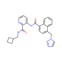 O=C(NCC1CCC1)c1ncccc1NC(=O)c1ccc(Cn2ccnn2)c2ccccc12 ZINC000095595726