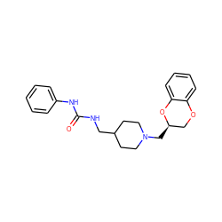 O=C(NCC1CCN(C[C@@H]2COc3ccccc3O2)CC1)Nc1ccccc1 ZINC000027198108