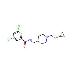 O=C(NCC1CCN(CCC2CC2)CC1)c1cc(Cl)cc(Cl)c1 ZINC000040953261