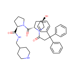 O=C(NCC1CCNCC1)[C@H]1CCCN1C(=O)[C@@H]1C[C@@H](O)CN1C(=O)CC(c1ccccc1)(c1ccccc1)c1ccccc1 ZINC000034802113