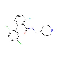 O=C(NCC1CCNCC1)c1c(F)cccc1-c1cc(Cl)ccc1Cl ZINC000049035537