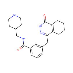 O=C(NCC1CCNCC1)c1cccc(Cc2n[nH]c(=O)c3c2CCCC3)c1 ZINC000168298211