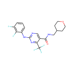 O=C(NCC1CCOCC1)c1cnc(Nc2cccc(F)c2F)nc1C(F)(F)F ZINC000028645380