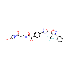 O=C(NCCC(=O)N1CC(O)C1)[C@H](O)c1ccc(-c2noc(-c3onc(-c4ccccc4)c3C(F)(F)F)n2)cc1 ZINC000168007701