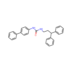 O=C(NCCC(c1ccccc1)c1ccccc1)Nc1ccc(-c2ccccc2)cc1 ZINC000095603987