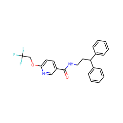 O=C(NCCC(c1ccccc1)c1ccccc1)c1ccc(OCC(F)(F)F)nc1 ZINC000045246027