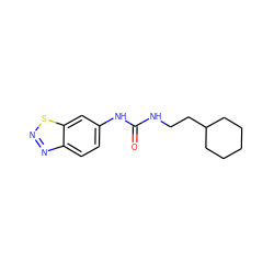 O=C(NCCC1CCCCC1)Nc1ccc2nnsc2c1 ZINC000095581551