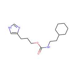 O=C(NCCC1CCCCC1)OCCCc1c[nH]cn1 ZINC000034220378