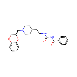 O=C(NCCC1CCN(C[C@@H]2COc3ccccc3O2)CC1)NC(=O)c1ccccc1 ZINC000003979316