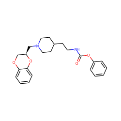 O=C(NCCC1CCN(C[C@@H]2COc3ccccc3O2)CC1)Oc1ccccc1 ZINC000012356318