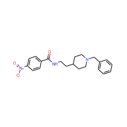 O=C(NCCC1CCN(Cc2ccccc2)CC1)c1ccc([N+](=O)[O-])cc1 ZINC000003814262