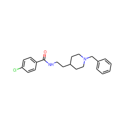 O=C(NCCC1CCN(Cc2ccccc2)CC1)c1ccc(Cl)cc1 ZINC000003814265