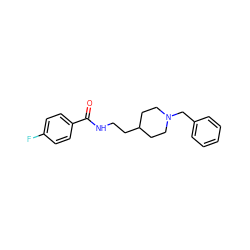 O=C(NCCC1CCN(Cc2ccccc2)CC1)c1ccc(F)cc1 ZINC000003814266