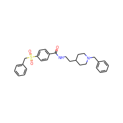 O=C(NCCC1CCN(Cc2ccccc2)CC1)c1ccc(S(=O)(=O)Cc2ccccc2)cc1 ZINC000003814268