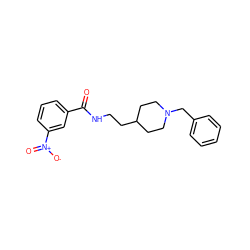 O=C(NCCC1CCN(Cc2ccccc2)CC1)c1cccc([N+](=O)[O-])c1 ZINC000003814261