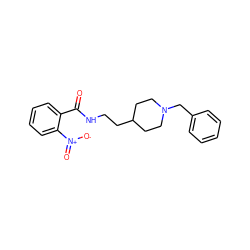 O=C(NCCC1CCN(Cc2ccccc2)CC1)c1ccccc1[N+](=O)[O-] ZINC000003814260