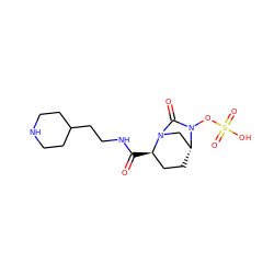 O=C(NCCC1CCNCC1)[C@@H]1CC[C@@H]2CN1C(=O)N2OS(=O)(=O)O ZINC000096168594