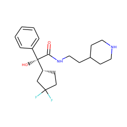 O=C(NCCC1CCNCC1)[C@](O)(c1ccccc1)[C@@H]1CCC(F)(F)C1 ZINC000013534209