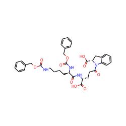 O=C(NCCCC[C@@H](NC(=O)OCc1ccccc1)C(=O)N[C@H](CCC(=O)N1c2ccccc2C[C@H]1C(=O)O)C(=O)O)OCc1ccccc1 ZINC000029343222